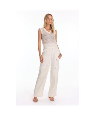 Women's Addison Sequin Crochet Top - Pearl