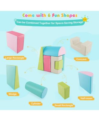 Toddler 6 PCS Climber Play Set Indoor Foam Climb & Crawl Activity Blocks w/ Cover Multicolor