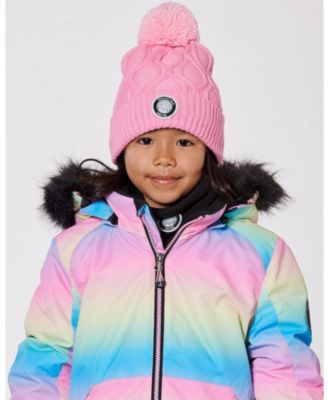 Girl Lined Knit Pompom Hat Pink - Toddler|Child