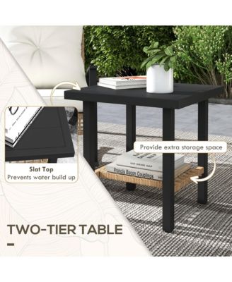 3 Pieces Bistro Set with Rat Rocking Chairs & Table Dark