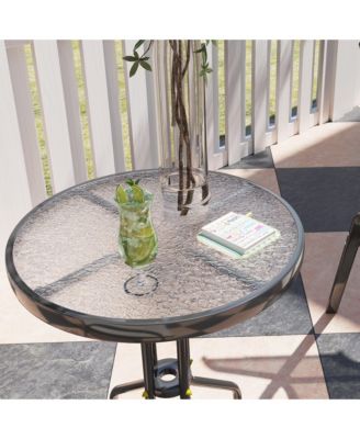 Outdoor Bistro Set Small Patio Set w/ Stackable Chairs,