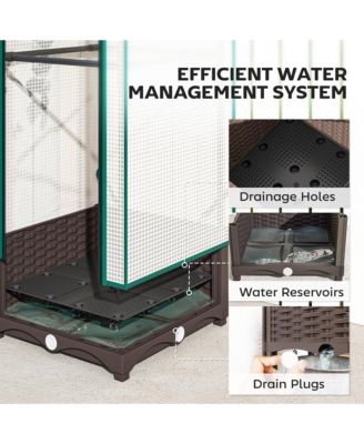 Raised Flower Bed with Trellis, 15.7" x 15.7" x 48.8",