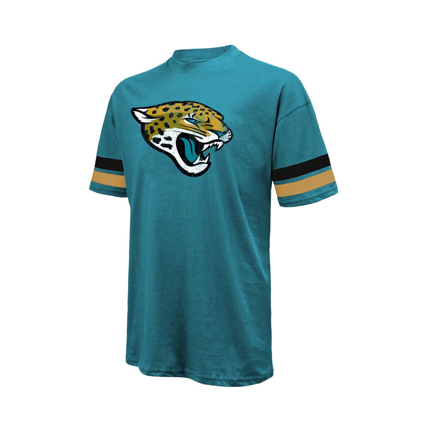Мужская футболка Majestic Threads Travis Hunter Teal Jacksonville Jaguars 2025 NFL Draft First Round Pick Oversized — фото 2