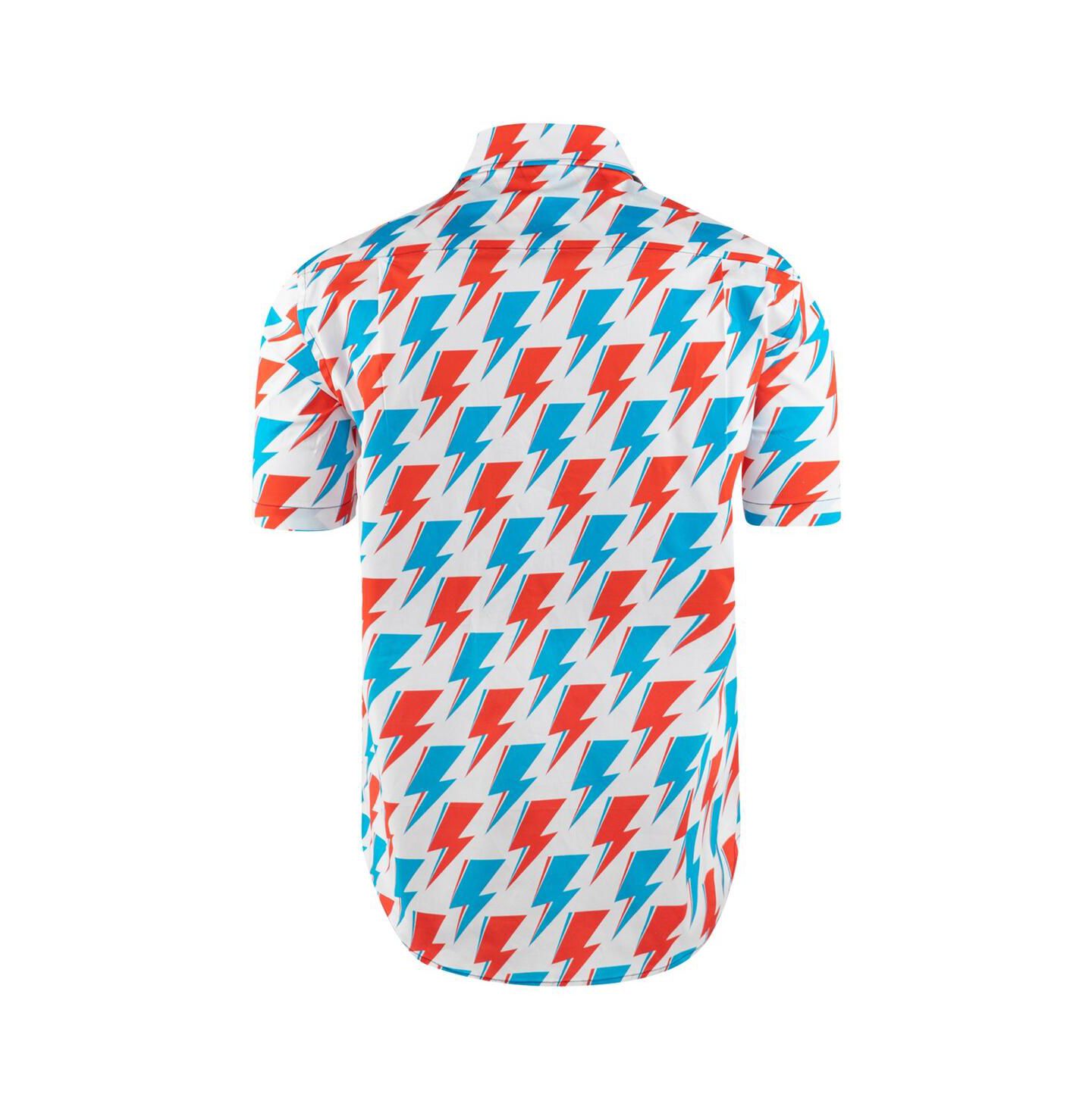 Мужская рубашка Section 119 White David Bowie Red and Blue Bolt Button-Down — фото 2