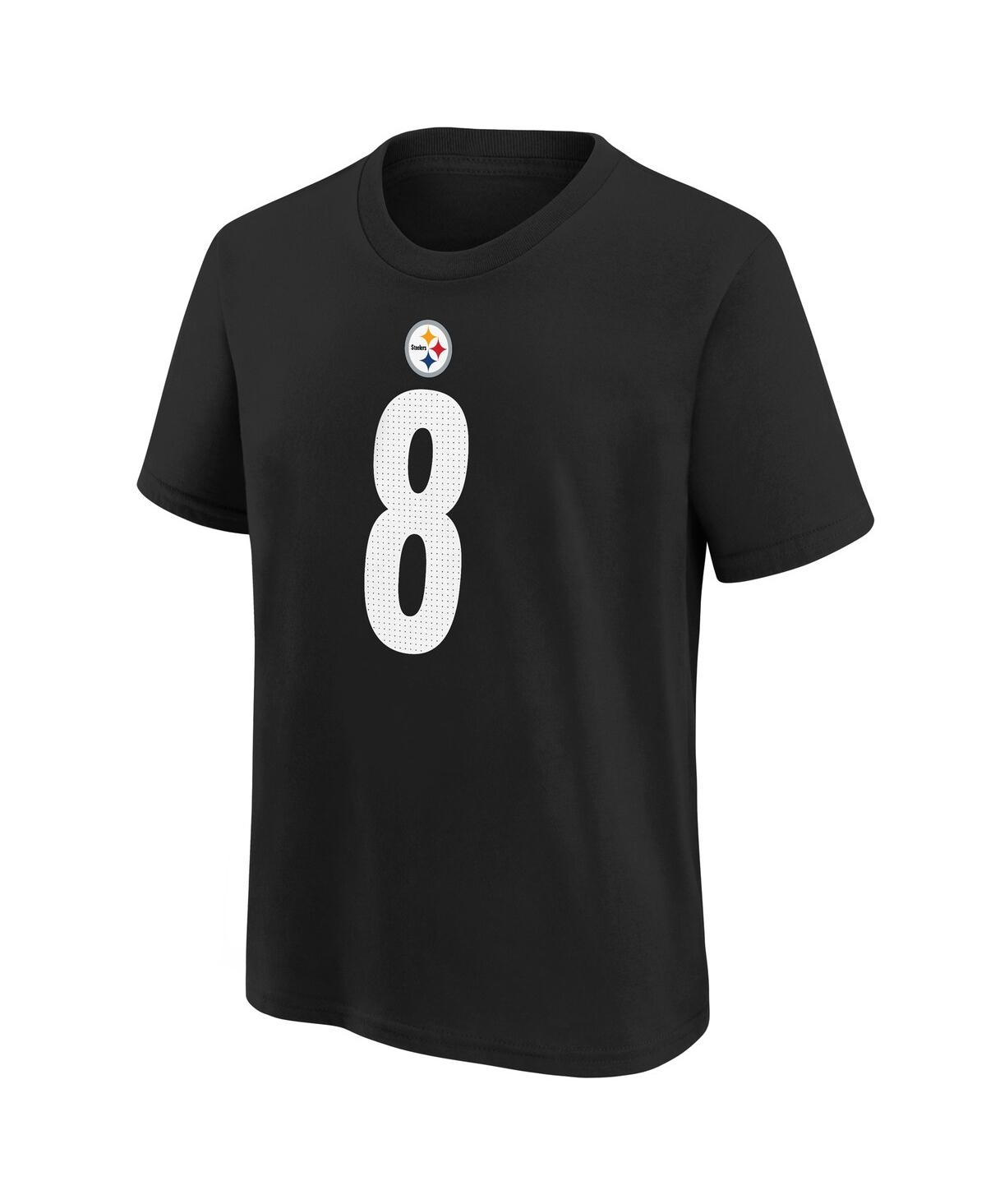 Outerstuff Big Boys And Girls Aaron Rodgers Black Pittsburgh Steelers Player Name Number T-shirt In Black