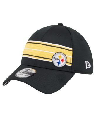 New Era - Men's Black Pittsburgh Steelers Stripes 39THIRTY Flex Hat