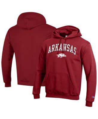 Champion - Men's Crimson Arkansas Razorbacks Arched Logo Fleece Pullover Hoodie