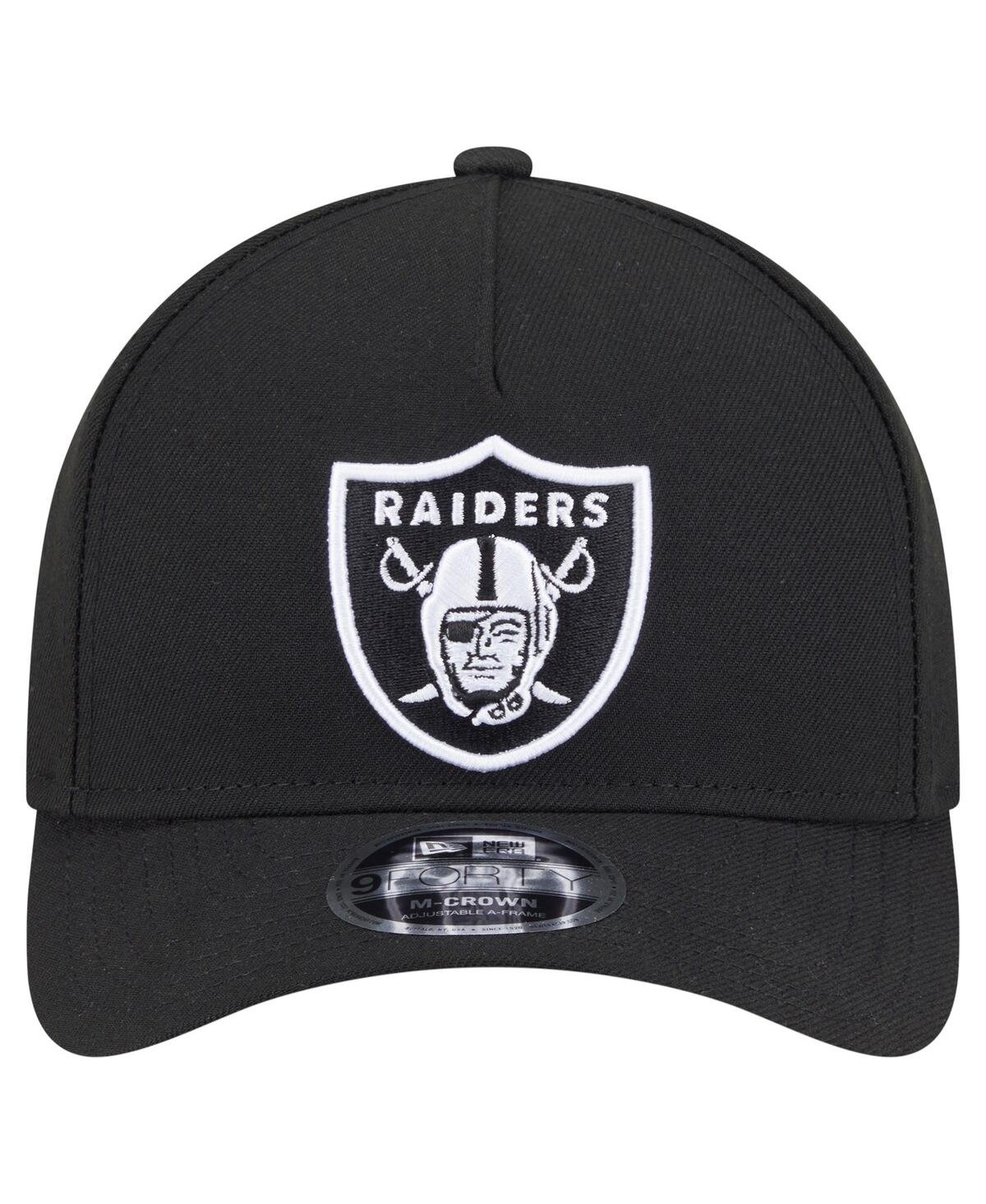New Era Men's Black Las Vegas Raiders Team Collection 9forty M-crown A-frame Adjustable Hat In Black