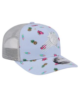 Men's Light Blue/Gray Phoenix Suns Adventure Aloha Pattern 9SEVENTY Stretch-Snap Hat