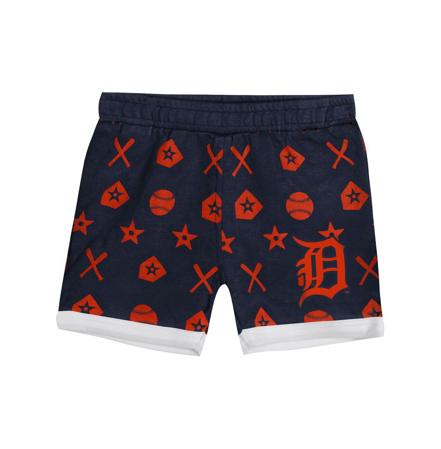 Outerstuff Baby Boys and Girls 2-Piece Navy Detroit Tigers On Deck Diaper Cover Set — фото 2