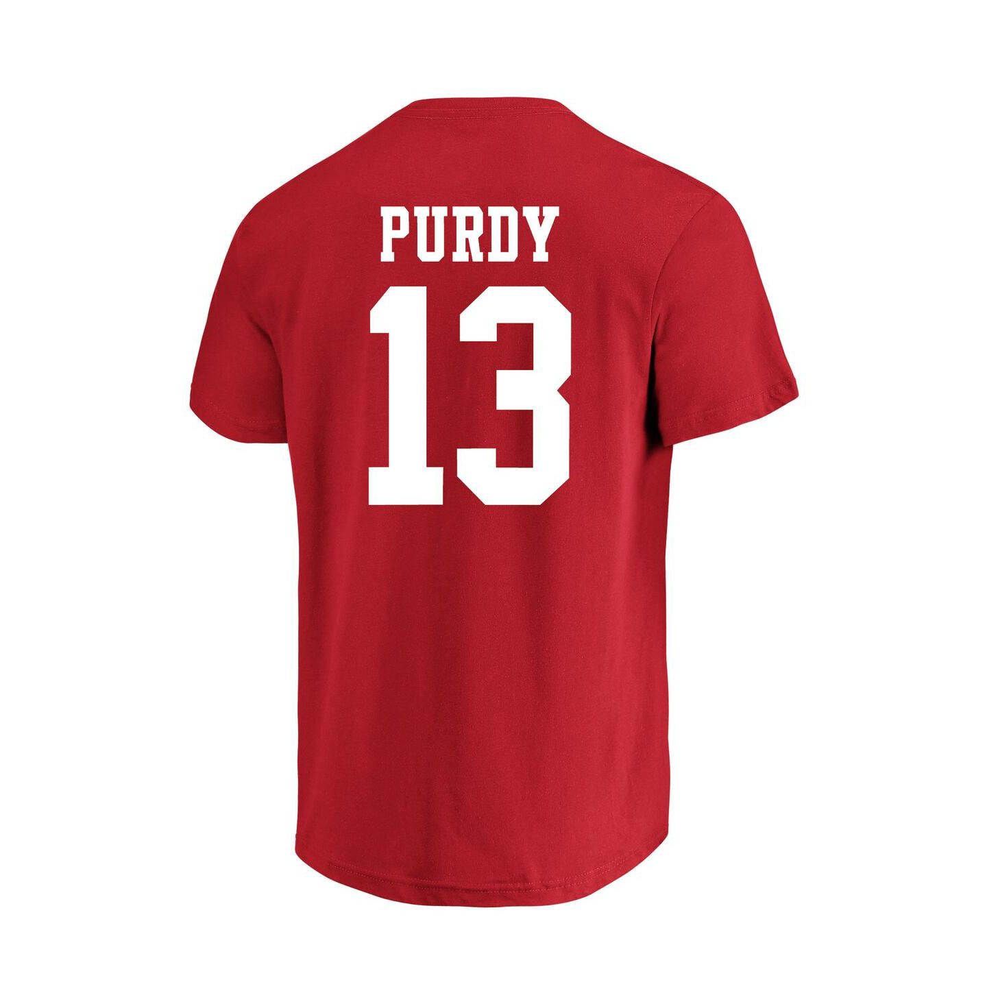 Мужская футболка Fanatics Brock Purdy Scarlet San Francisco 49ers Big & Tall Player Name & Number — фото 2