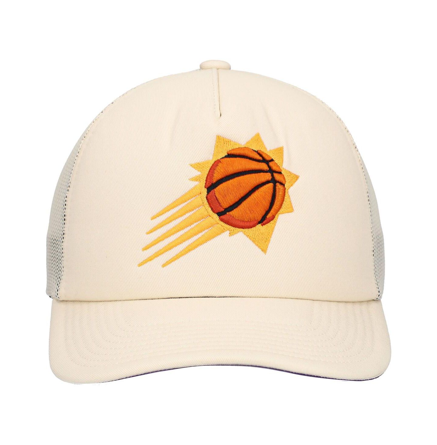 Мужская кепка Mitchell & Ness Cream Phoenix Suns Trucker Adjustable Hat — фото 4