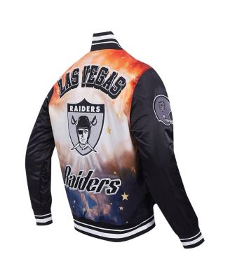 Men's Black Las Vegas Raiders Sublimated Satin Full-Snap Jacket