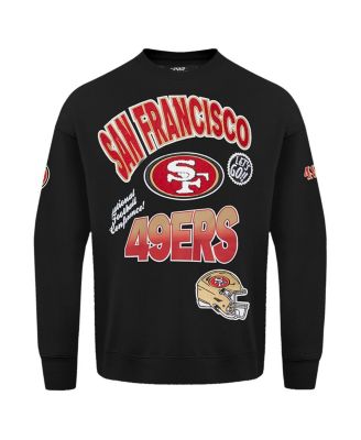 Men's Black San Francisco 49ers Turn It Up Drop Shoulder Pullover Sweatshirt