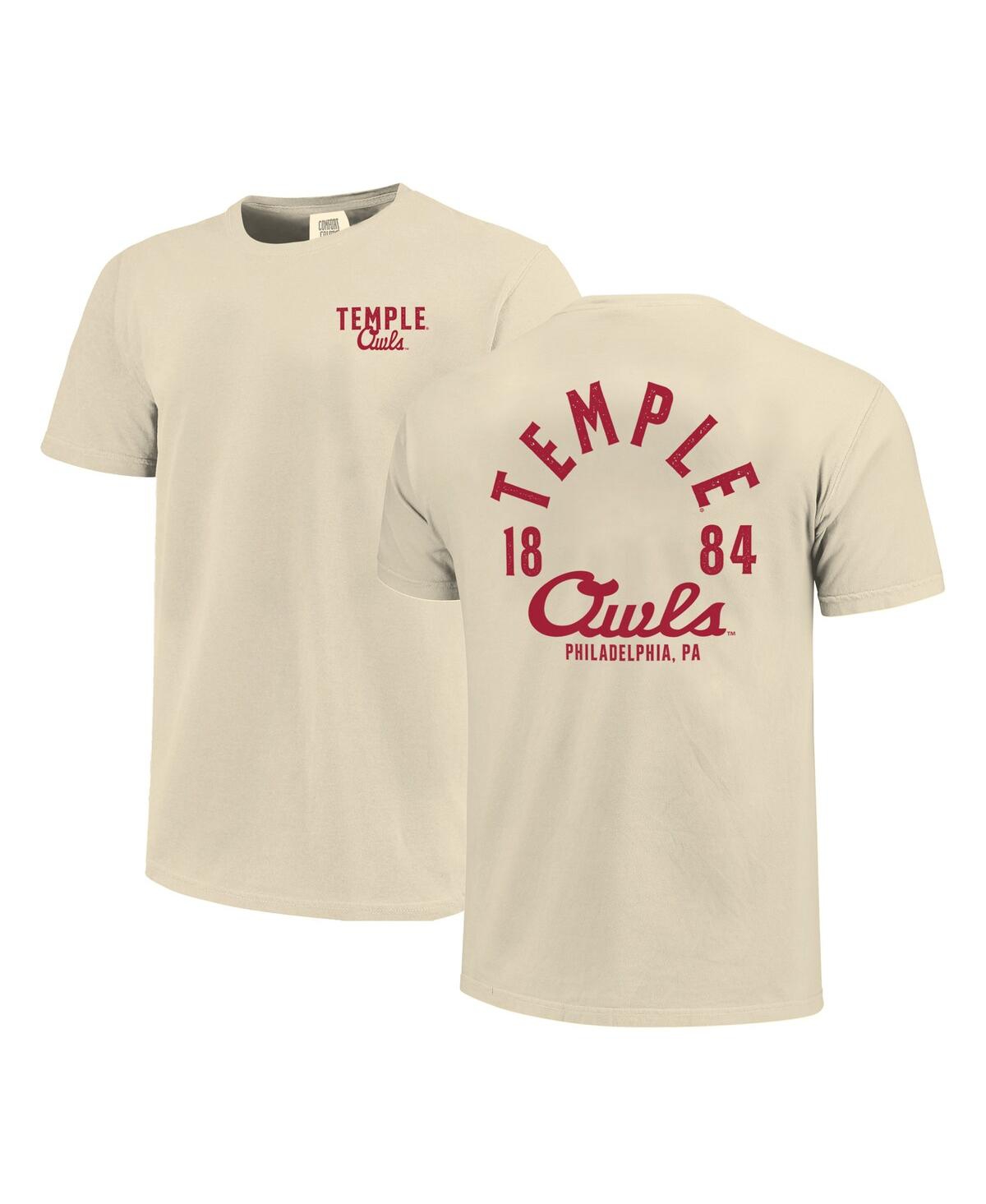 Men's Cream Temple Owls Comfort Colors Mascot Overlay T-Shirt - Cream