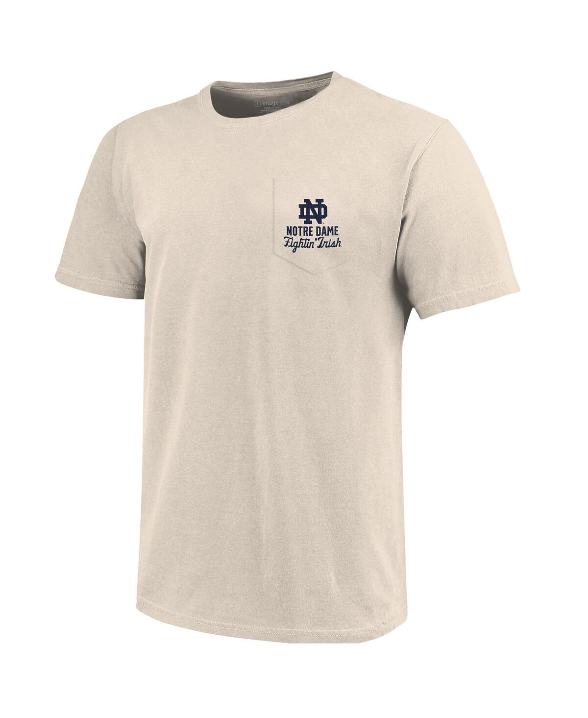 Image One Men's Cream Notre Dame Fighting Irish Big Tall Mascot Overlay Essential Pocket T-shirt In White