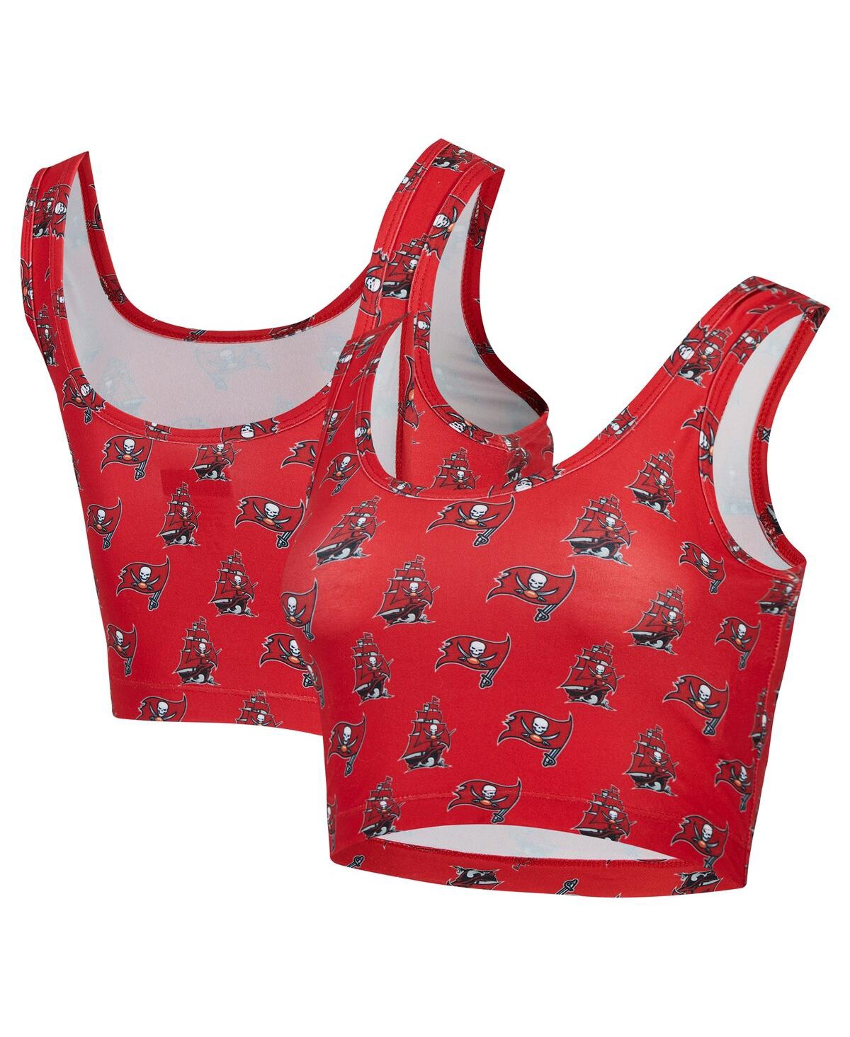 Women's Red Tampa Bay Buccaneers Record Allover Print Bralette - Red