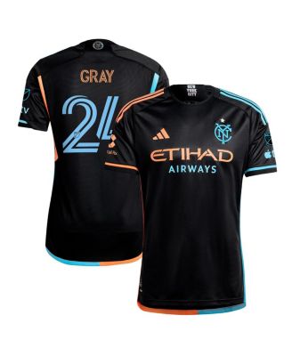 adidas - Men's Tayvon Gray Black New York City FC 2024 24/7 Kit Authentic Player Jersey
