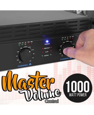 Bluetooth Pro Audio Power Amplifier - 2-Channel Rack Mount Bridgeable Sound Amplifier (1000 Watt