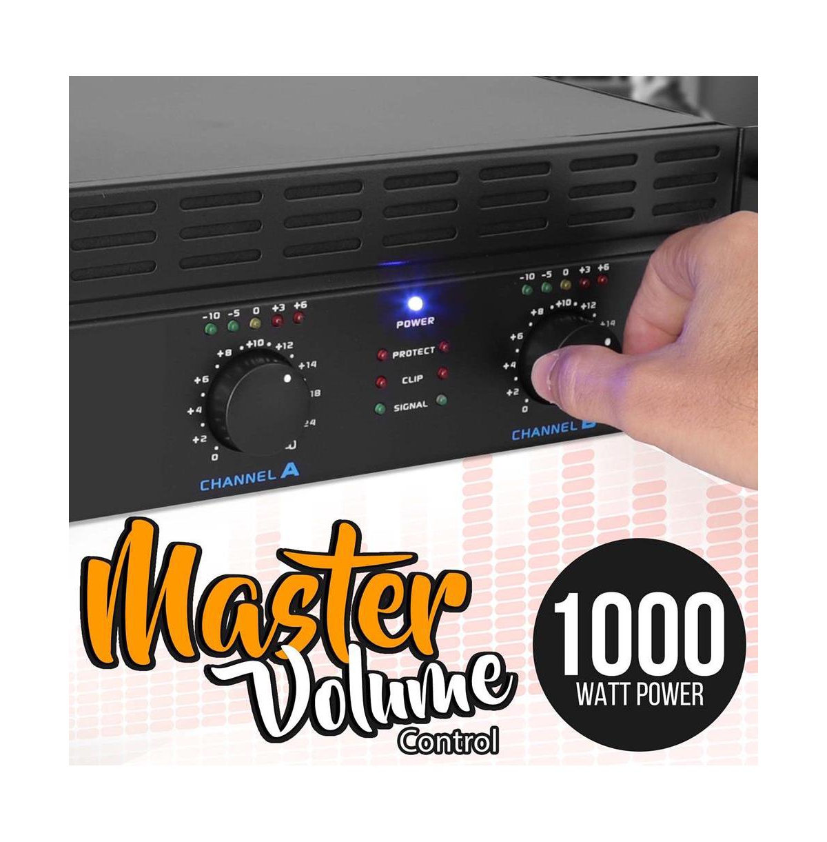 Pyle Bluetooth Pro Audio Power Amplifier - 2-Channel Rack Mount Bridgeable Sound Amplifier (1000 Watt)