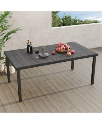 3-Section Iron Dining Table,Multi Functional Design,With Fixed Sunshade Umbrella Hole