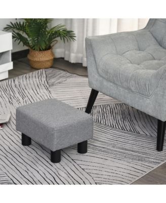 16” Cubed Modern Linen Fabric Pouf Footrest Ottoman Furniture
