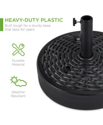Fillable Plastic Patio Umbrella Base Stand, Pole Holder w/ Adjustment Knob