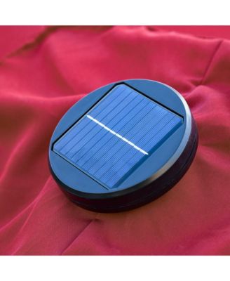 9' x 7' Solar Umbrella, Patio Umbrella with LED Lights, Wine