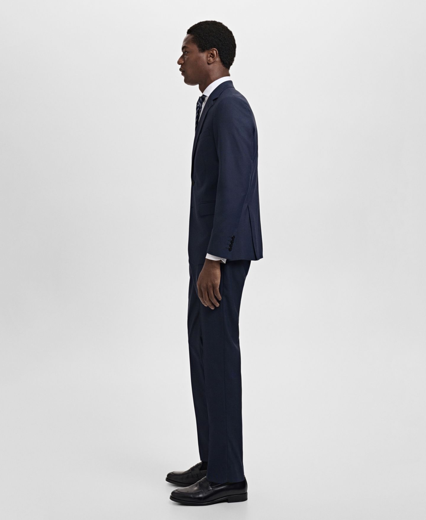 Мужские брюки MANGO Milan Slim-Fit Suit, цвет: Тёмный тёмно-синий — фото 5