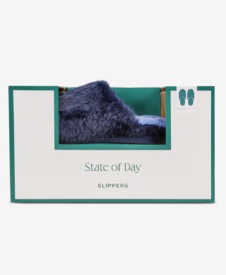 Women's Boxed Two-Tone Faux-Fur Slide Slippers, Macy's Exclusive