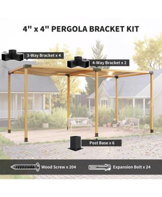 12PCS Pergola Kit Brackets for 4"x4" (Actual 3.6"x3.6") Lumber