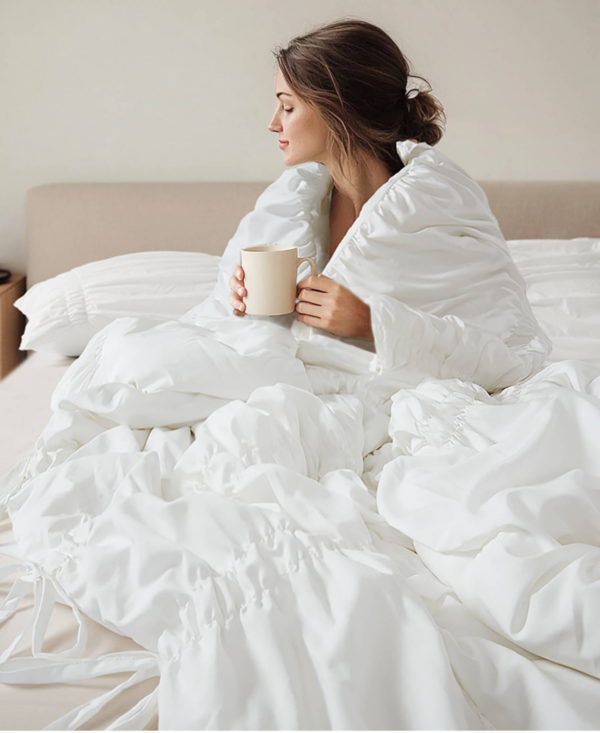 510 Design Mia Ruched 2-pc. Comforter Set, Twin/twin Xl In White