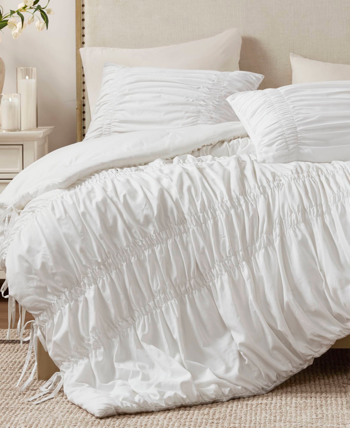 510 Design Mia Ruched 3-pc. Comforter Set, King In White