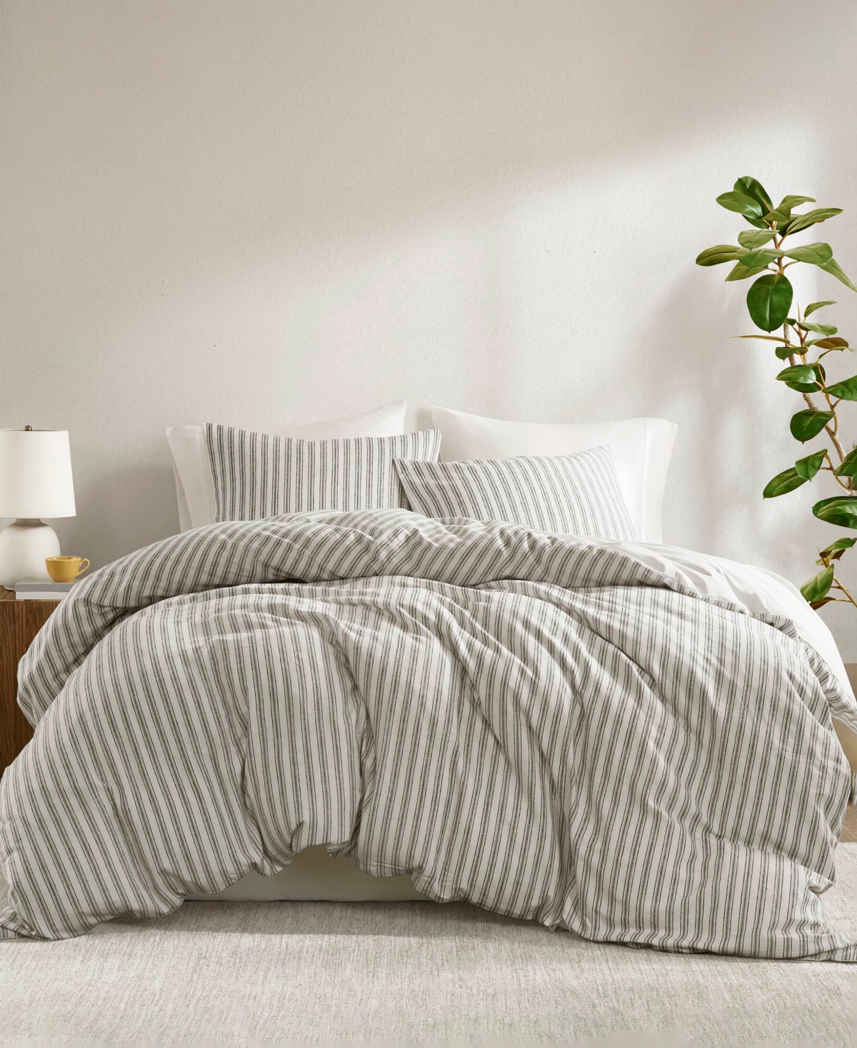 Madison Park Etta Striped 3-pc. Duvet Cover Set, King In Gray