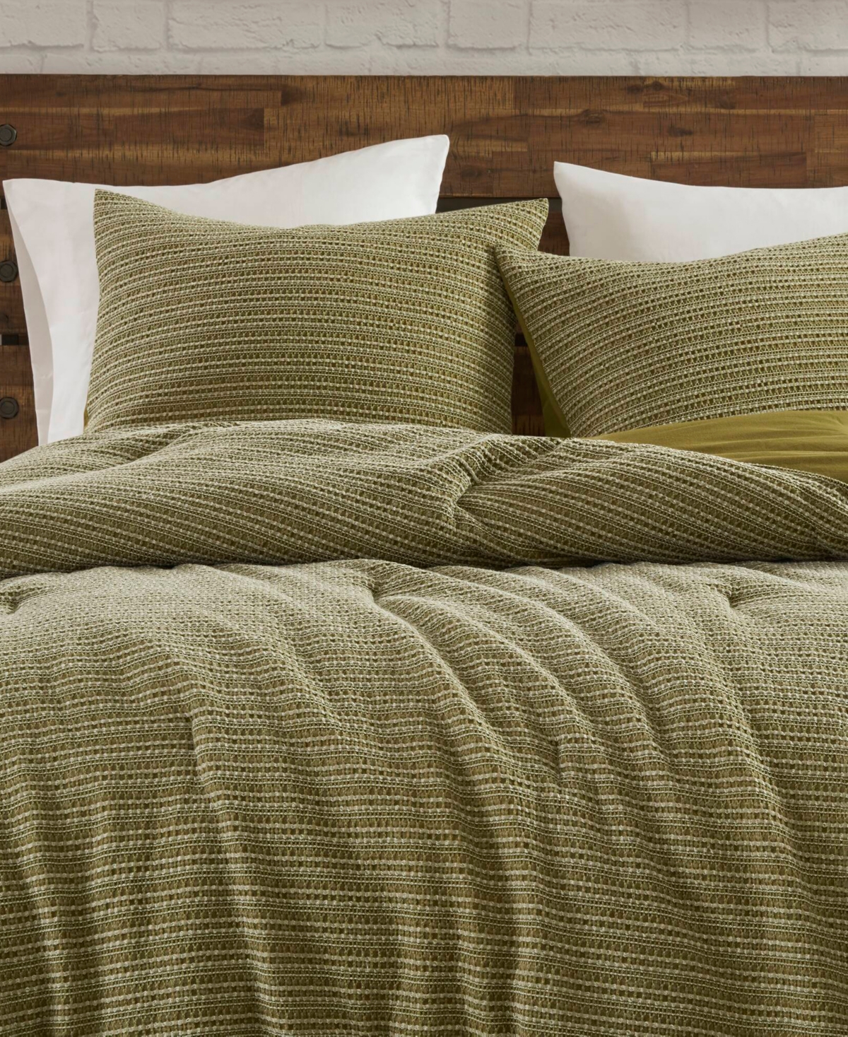 Woolrich Lyon Waffle Washed 3-pc. Comforter Set, King/california King In Green