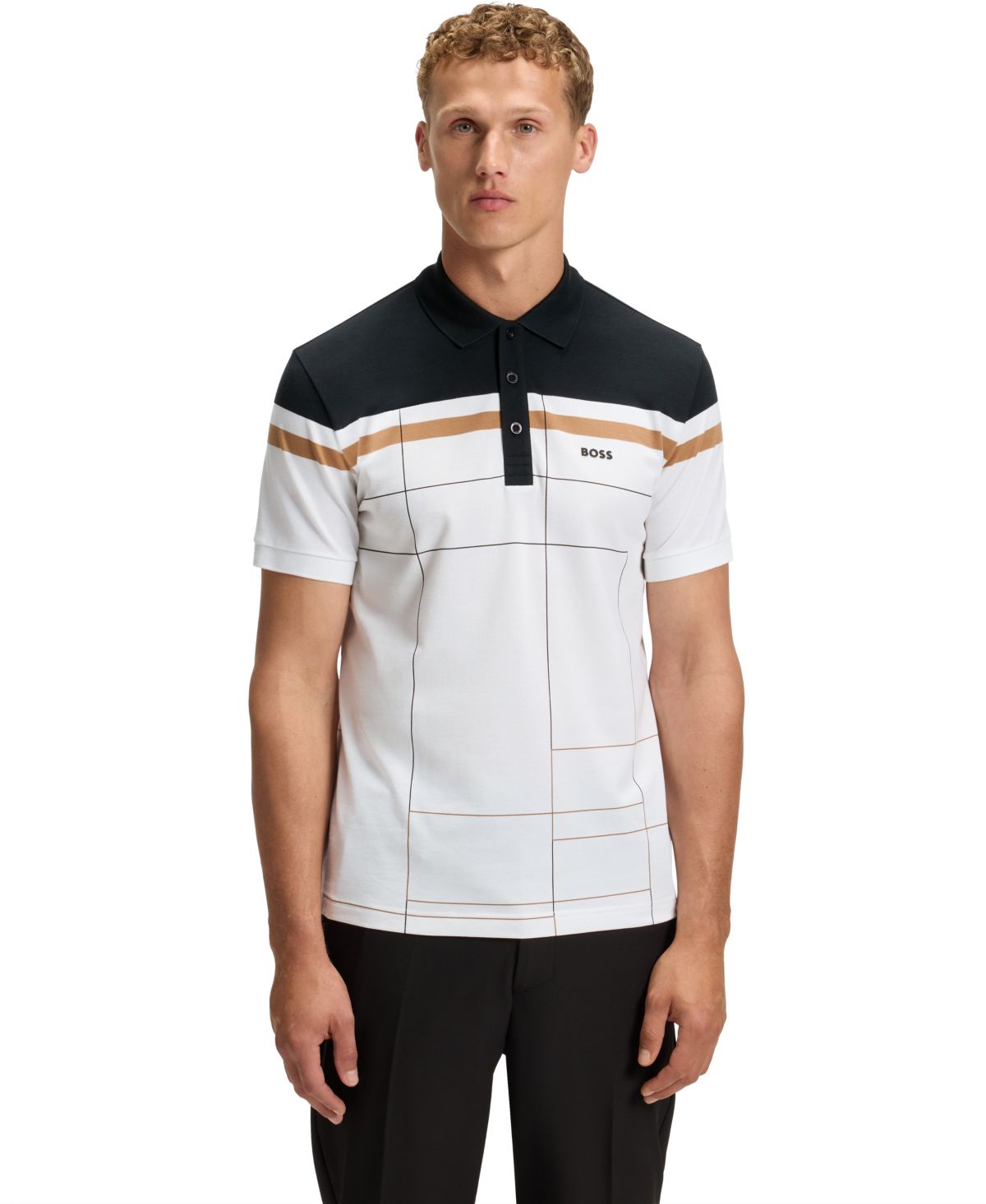 Мужская быстросохнущая рубашка поло из эластичного хлопка Slim-Fit