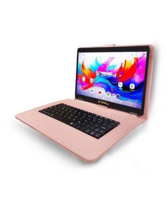 10.1"Octa Core 256GB Storage Android 15 Tablet with Pink Style Keyboard