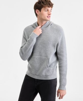 Sun + Stone - Men's Waffle-Knit Pullover Hoodie