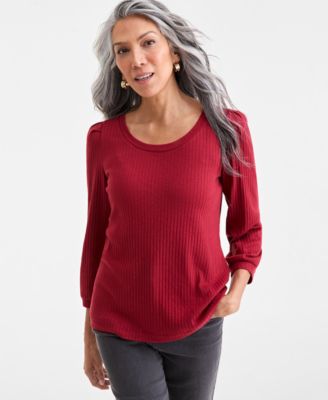 Style & Co - Women's Scoop-Neck Puff-Sleeve Top