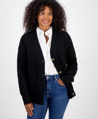 Women's Chunky Cable-Knit Cardigan