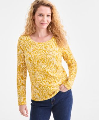 Style & Co - Petite Paisley-Print Scoop-Neck Top