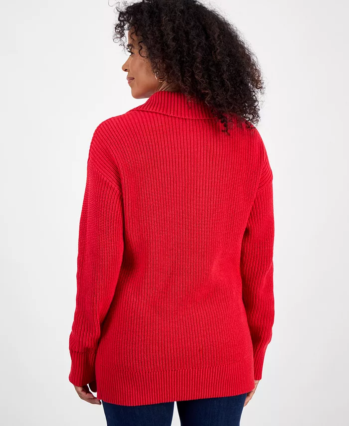 Women's Quarter-Zip Cable-Knit Sweater - thumbnail 8