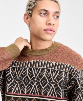 Men's Long-Sleeve Wild Crewneck Sweater, Macy's Exclusive 