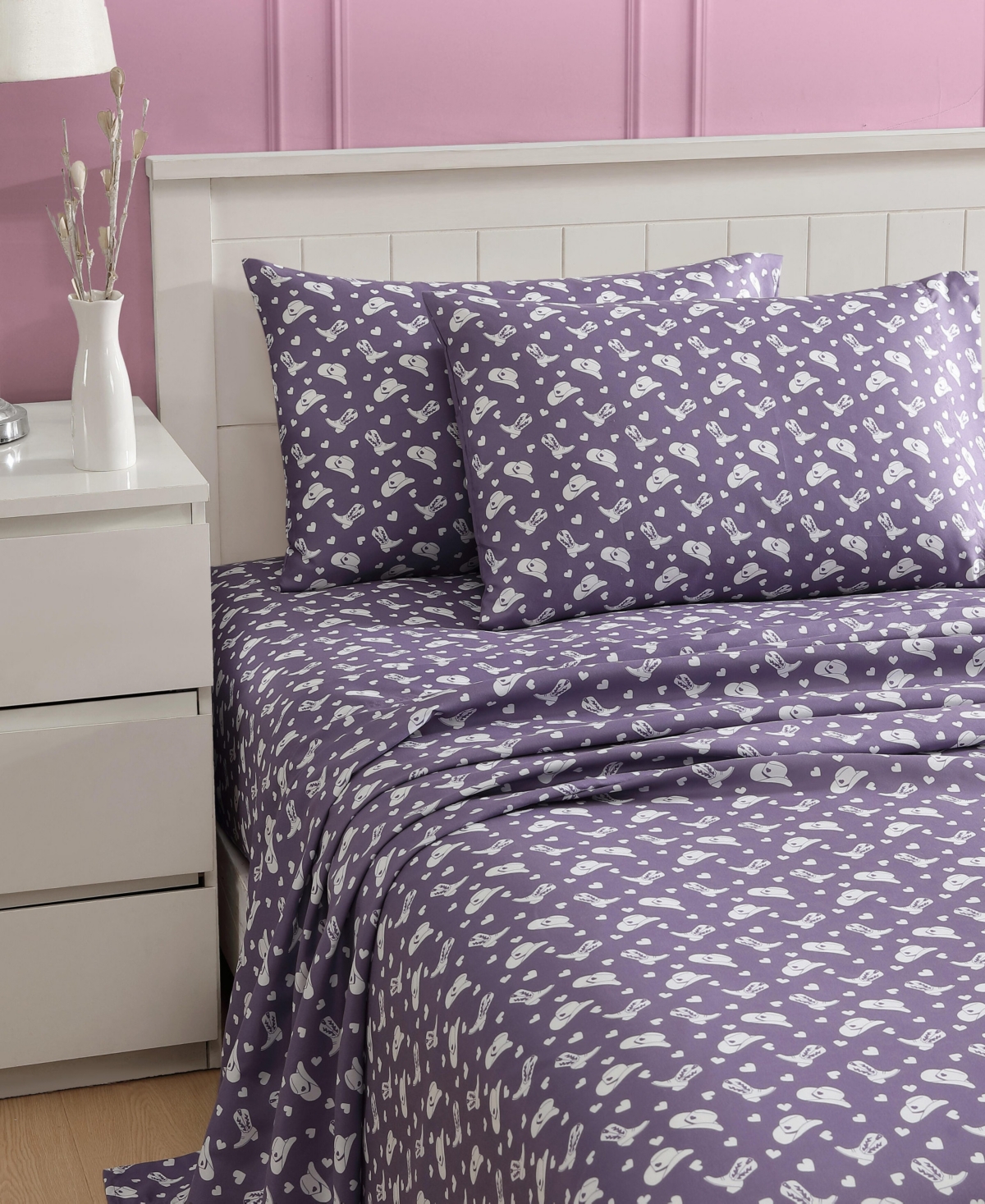 Betsey Johnson Silky Microfiber Printed 4-pc. Sheet Set, Full