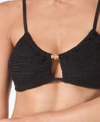 Women's Beaded Cut Out Bandeau Bikini Top