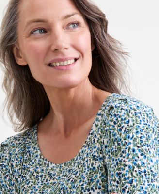 Women's Scoop-Neck Long-Sleeve Ribbed Knit Top, Macy's Exclusive