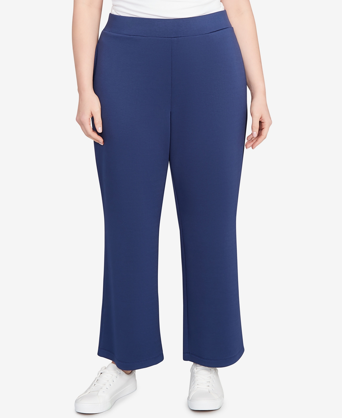 Plus Size Scuba Pull-On Pants - Deep Blue