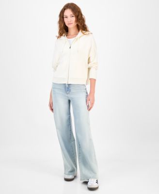 Juniors' Mossy Zip-Up Sweater Hoodie