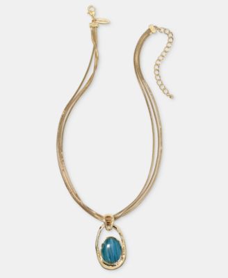 Style & Co - Stone Triple Chain Pendant Necklace, 18" + 3" extender