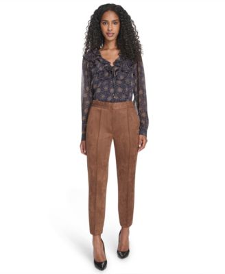 Women's Scuba Suede High-Rise Ankle Pants